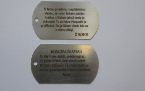 "Psí známka" s Biblickým citátem