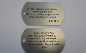 "Psí známka" s Biblickým citátem