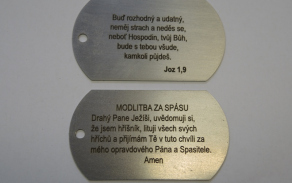 "Psí známka" s Biblickým citátem